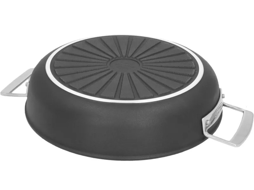 Głęboka patelnia tytanowa z 2 uchwytami i pokrywką DEMEYERE Alu Pro 5 40851-176-0 - 28 cm - zdjęcie 2
