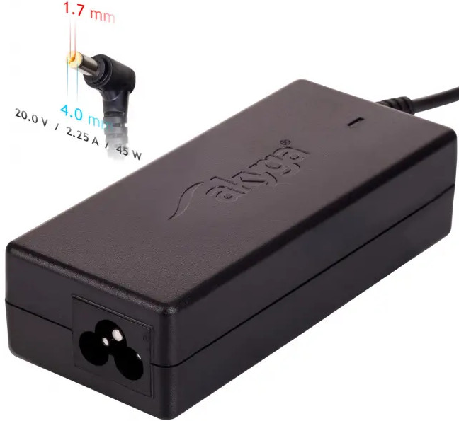 Zasilacz Akyga do notebooka AK-ND-50 (20V 2,25A 45W 4.0*1.7) - zdjęcie 1