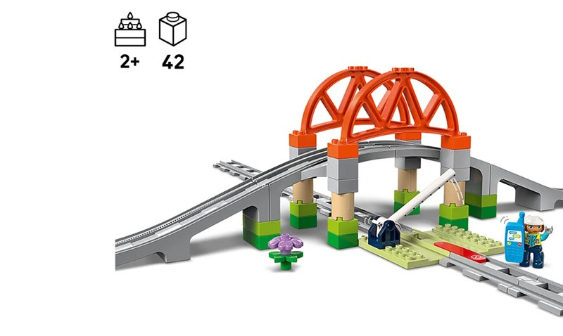 LEGO DUPLO TOWN 10426 Most i tory kolejowe - zestaw rozszerzający - zdjęcie 2