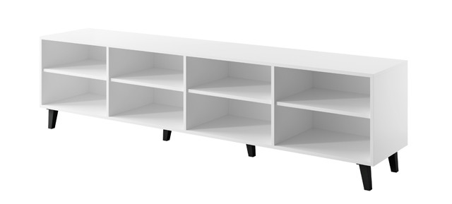 Szafka RTV FARO 200x42x52 biały mat + dąb craft - zdjęcie 2