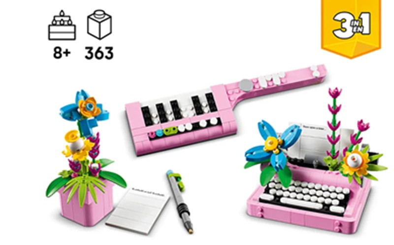 LEGO CREATOR 3w1 31169 Maszyna do pisania z kwiatami - zdjęcie 2