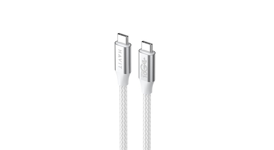 Kabel Havit Typ C-Typ C CB6290 (biały/szary; 100cm) - zdjęcie 2