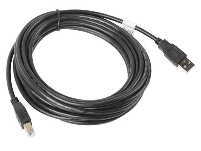LANBERG KABEL USB 2.0 AM-BM 5M, CZARNY - zdjęcie 2