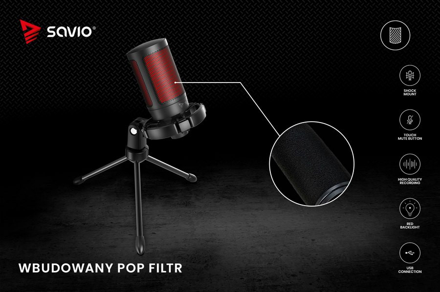 SAVIO MIKROFON GAMINGOWY NA TRÓJNOGU SONAR PRO 01 - zdjęcie 2