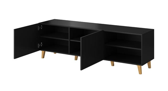 Szafka RTV PAFOS 150x40x52 czarny mat - zdjęcie 3