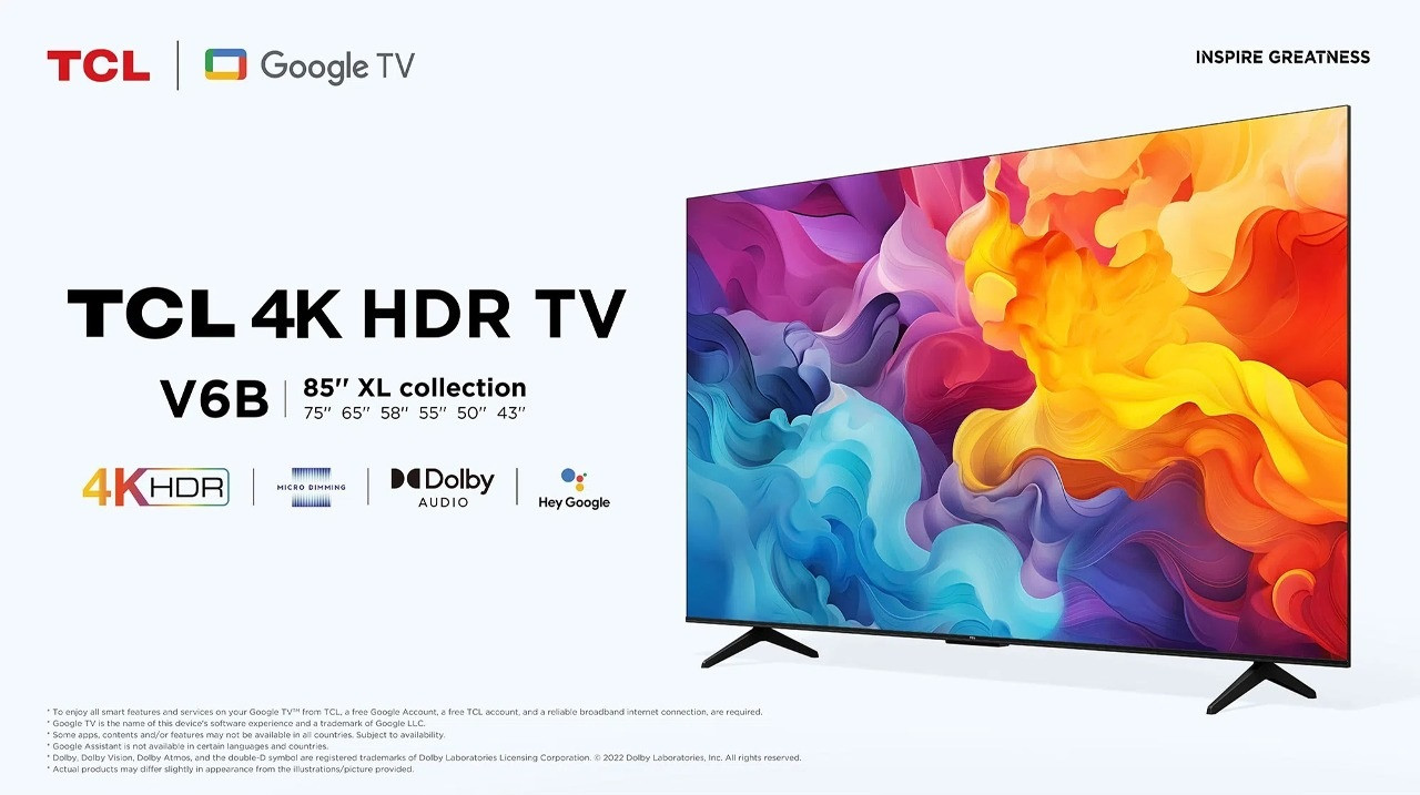 Telewizor TCL 65V6B LED 65'' 4K Ultra HD Google TV Dolby Audio DVB-T2 Czarny - zdjęcie 1