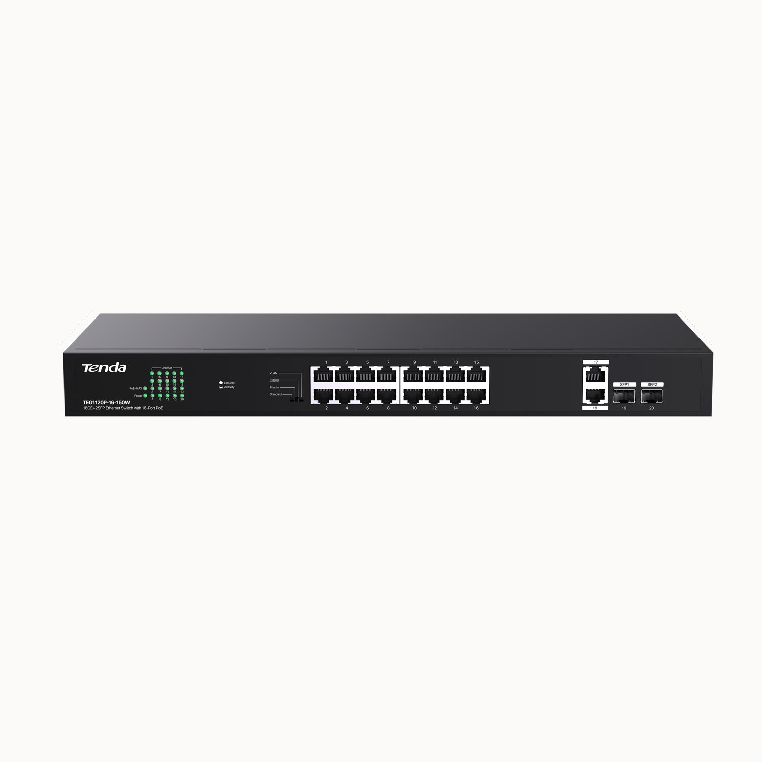 Switch Tenda TEG1120P-16-150W - zdjęcie 1