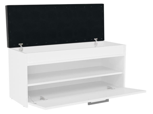 Szafka na buty ze schowkiem PARMA 100x35xH49 biel - zdjęcie 3