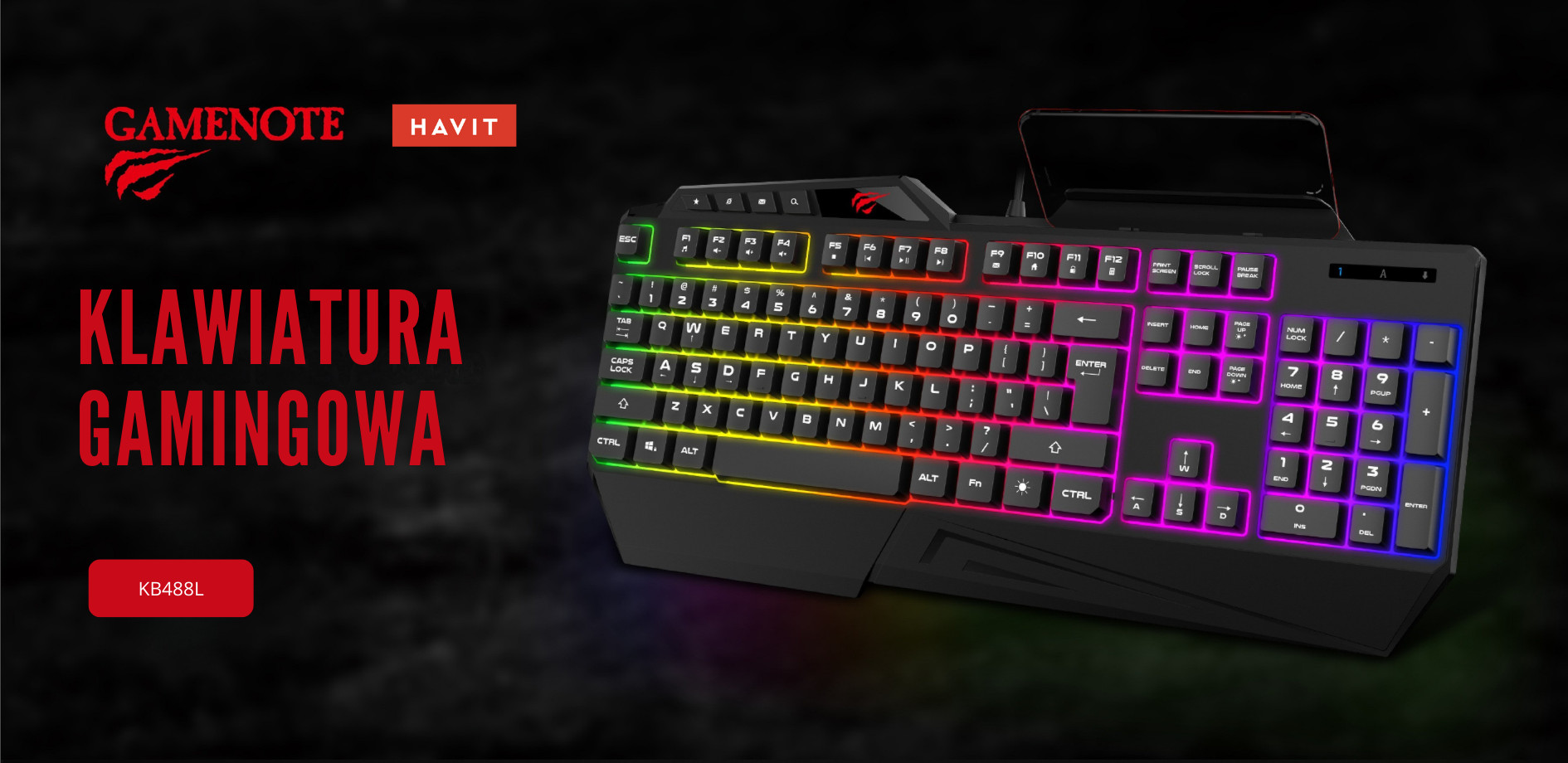 Klawiatura gamingowa przewodowa Havit KB488L - zdjęcie 1