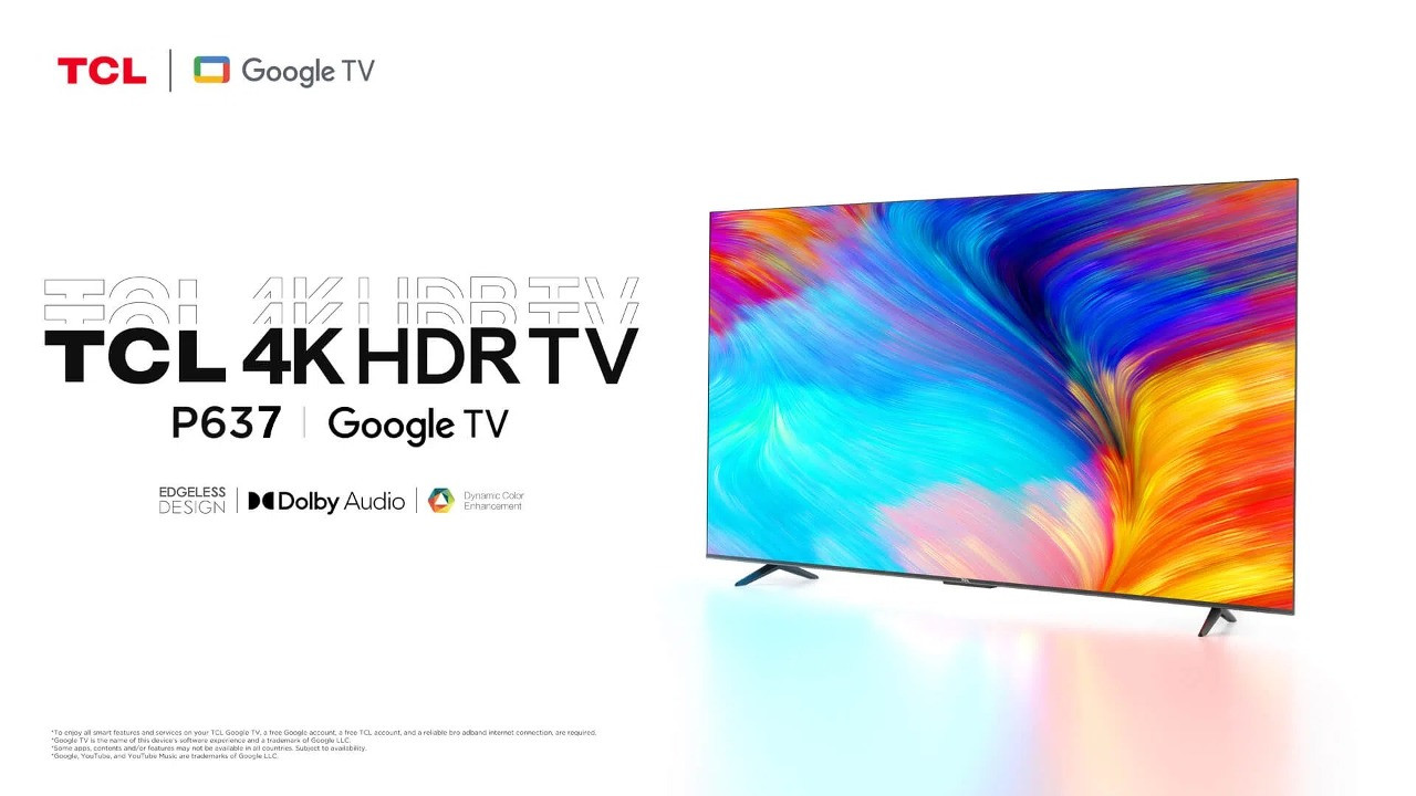 Telewizor TCL 43P637 LCD 43'' 4K Ultra HD Google TV Dolby Audio DVB-T2 Czarny - zdjęcie 1