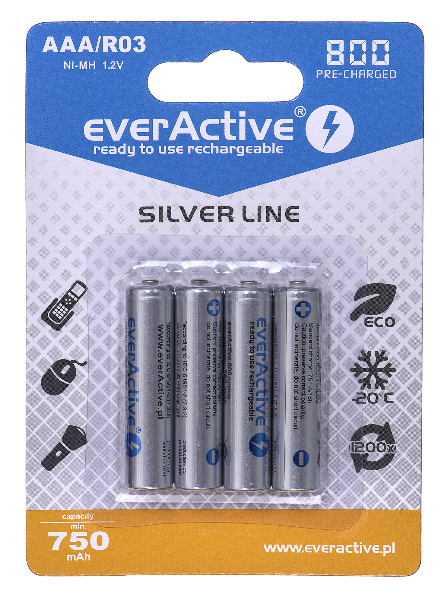 EVERACTIVE AKUMULATORKI AAA 800 MAH EVHRL03-800 - zdjęcie 1