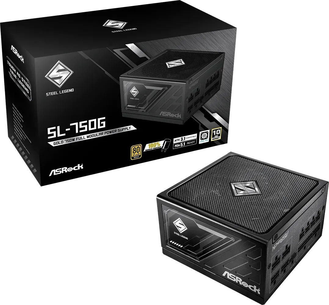 Zasilacz ASRock STEEL LEGEND 750W 80 Plus Gold (90-UXS075-GFEAAA) - zdjęcie 1