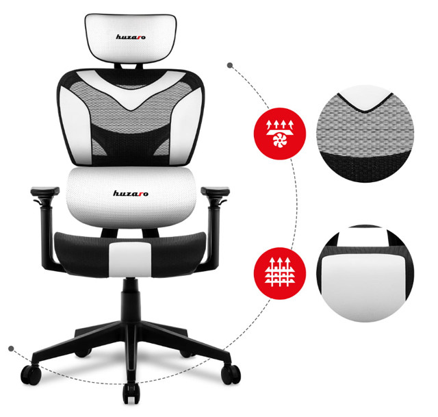 Fotel gamingowy Huzaro Combat 8.0 White - zdjęcie 4