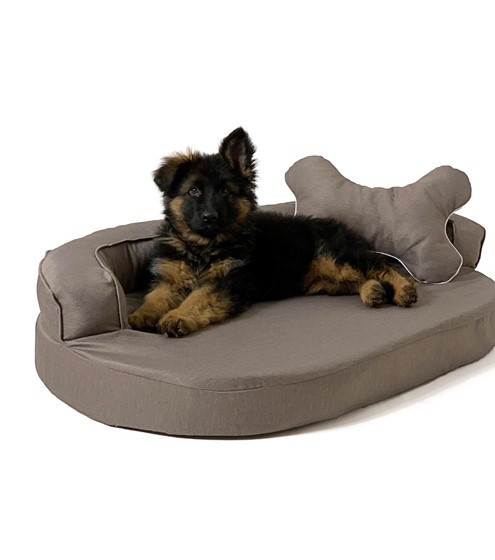 GO GIFT Sofa owalna - legowisko dla zwierząt brąz - 100 x 65 x 10 cm - zdjęcie 1