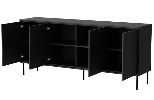 Komoda 4D ABI 200x45x88 czarny mat - zdjęcie 2