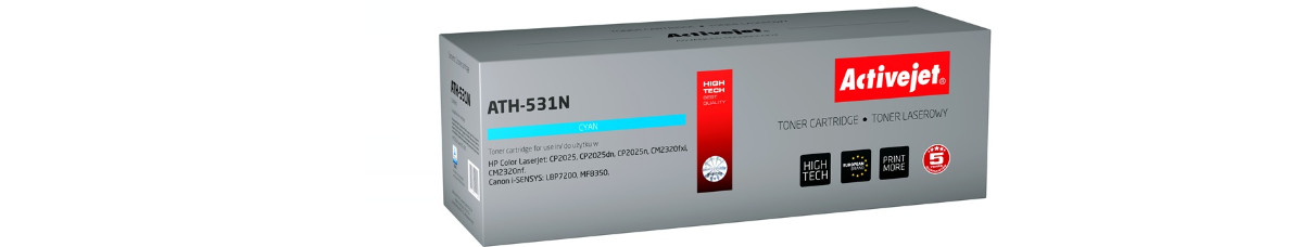 Activejet ATH-531N Toner do drukarek HP, Canon, Zamiennik HP 304A CC531A, Canon CRG-718C; Supreme; 3200 stron; błękitny. - zdjęcie 6