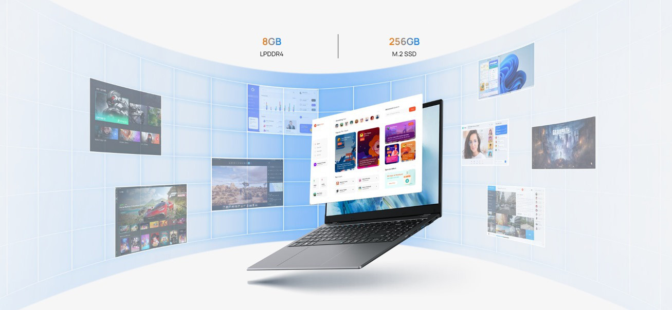 Chuwi Herobook-Plus 15.6"FHD IPS Celeron N4020 8GB SSD256GB BT Win11 Iron Gray - zdjęcie 4