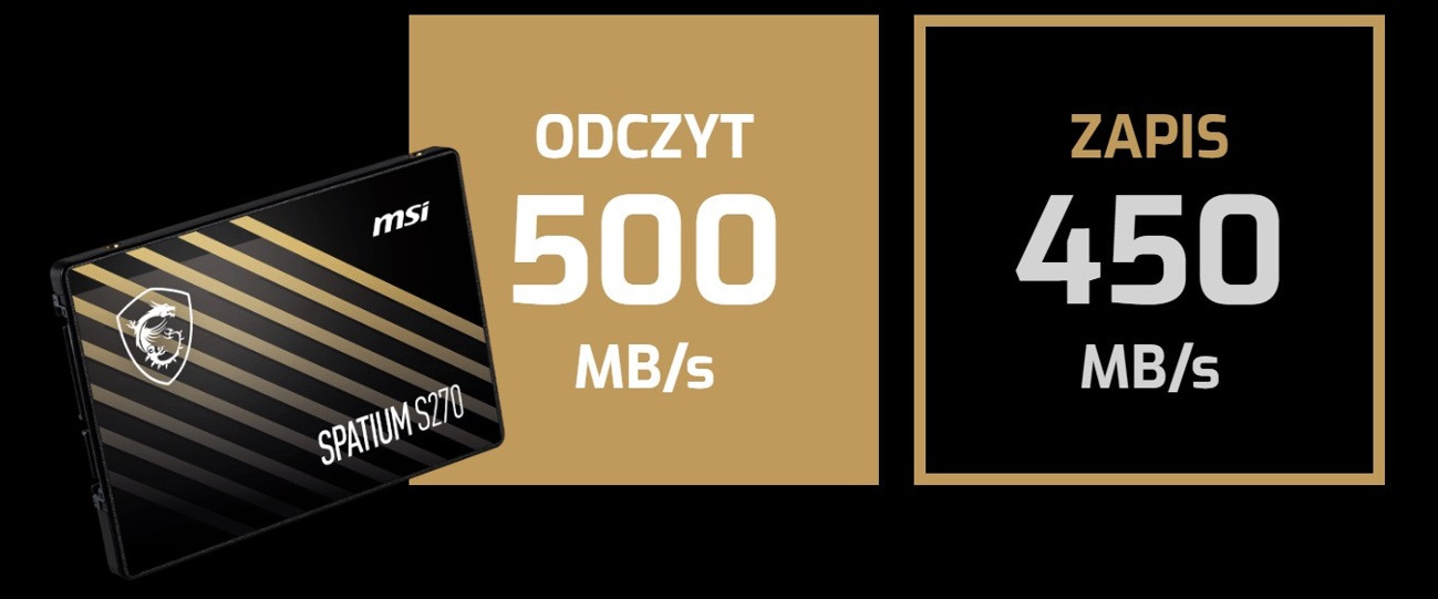 Dysk SSD MSI SPATIUM S270 960GB SATA 2.5” (S78-440P130-P83) - zdjęcie 2