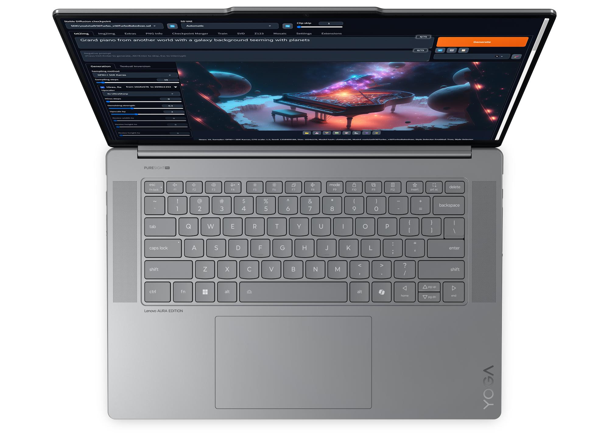 Lenovo Yoga Slim 7i Aura Edition Ultra 7 256V 15,3" 2.8K Touch 120Hz 16GB LPDDR5x-8533 SSD512 Intel Arc Graphics 140V 70Wh Win11 Luna Grey 3Y - zdjęcie 2