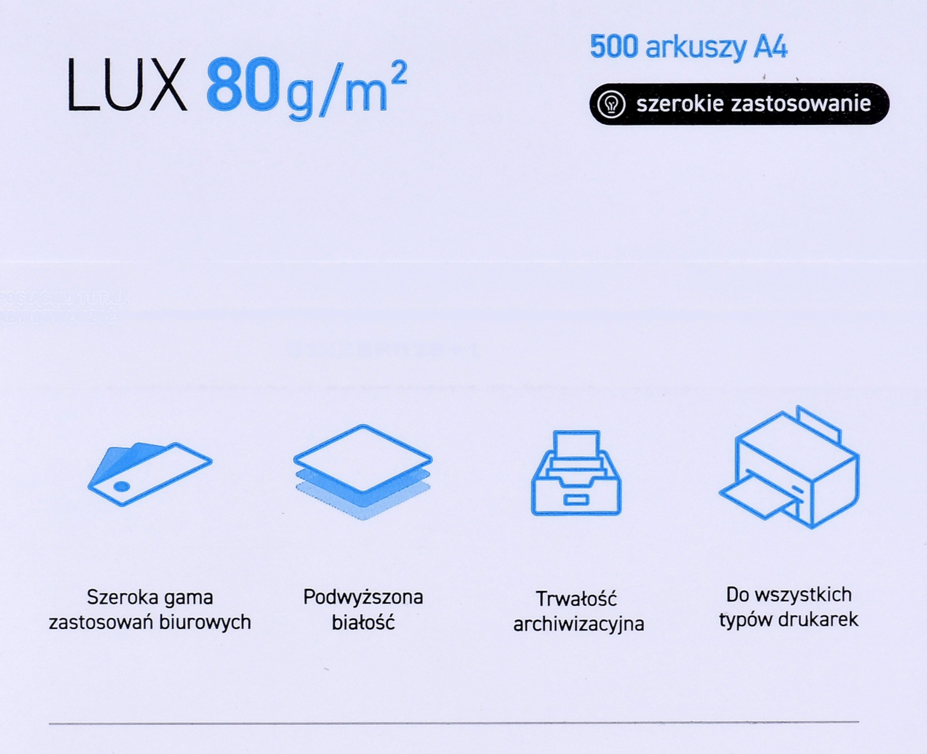 Papier xero ksero biurowy POLLUX (A4; 80g/m2; 500 szt.arkuszy; kolor biały, matowy) - zdjęcie 1