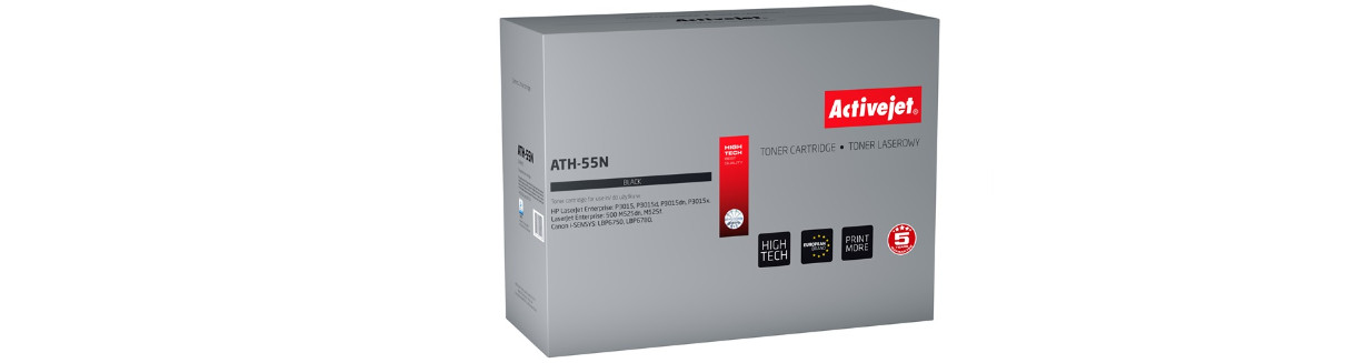 Activejet ATH-55N Toner do drukarek HP, Canon, Zamiennik HP 55A CE255A, Canon CRG-724; Supreme; 6000 stron; czarny. - zdjęcie 6