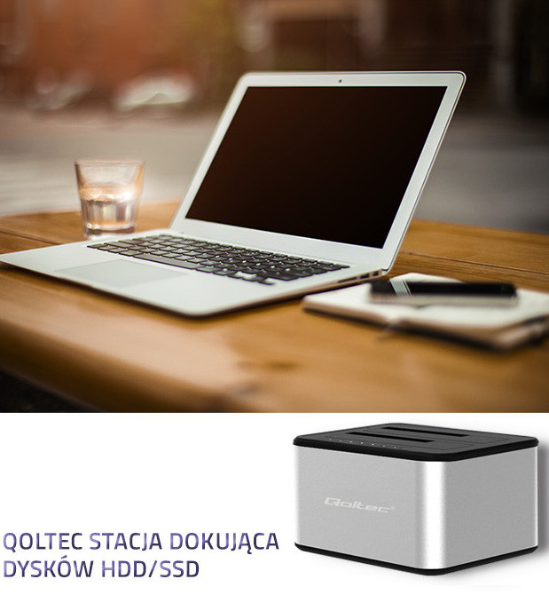 QOLTEC STACJA DOKUJĄCA DYSKÓW 2XHDD/SSD | USB 3.0 - zdjęcie 1