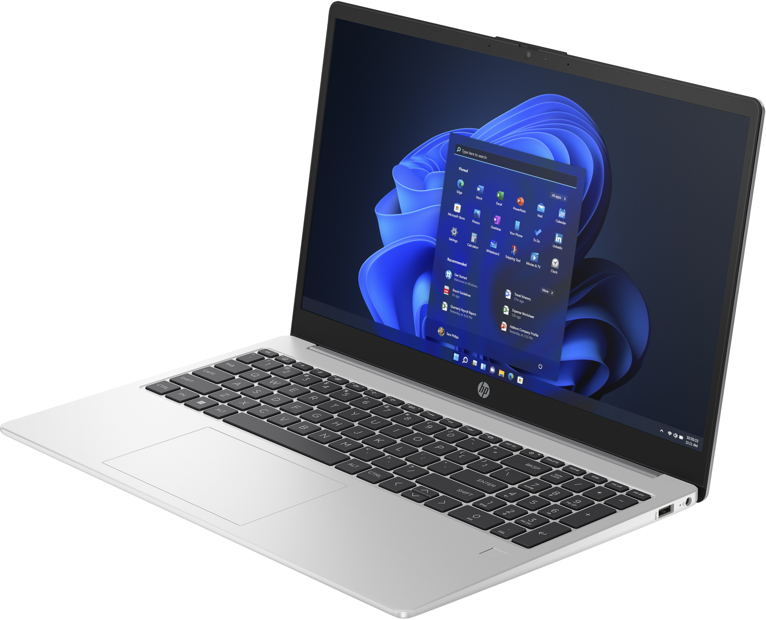 HP 255 G10 Ryzen 5 7530U 15,6”FHD IPS 16GB SSD512 RX Vega 7 BLKB Aluminium Cam1080p 41Wh Win11 2Y OnSite Silver Turbo - zdjęcie 2