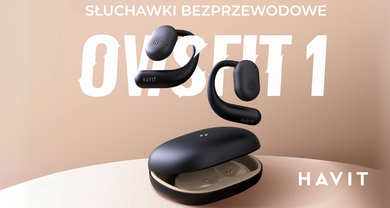 Bezprzewodowe słuchawki TWS Havit OWS914 (beżowy) - zdjęcie 1