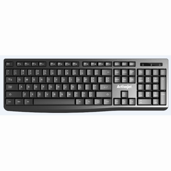Activejet K-3803SW Klawiatura bezprzewodowa zasilanie baterią 1x 1,5V AAA czarna - zdjęcie 1