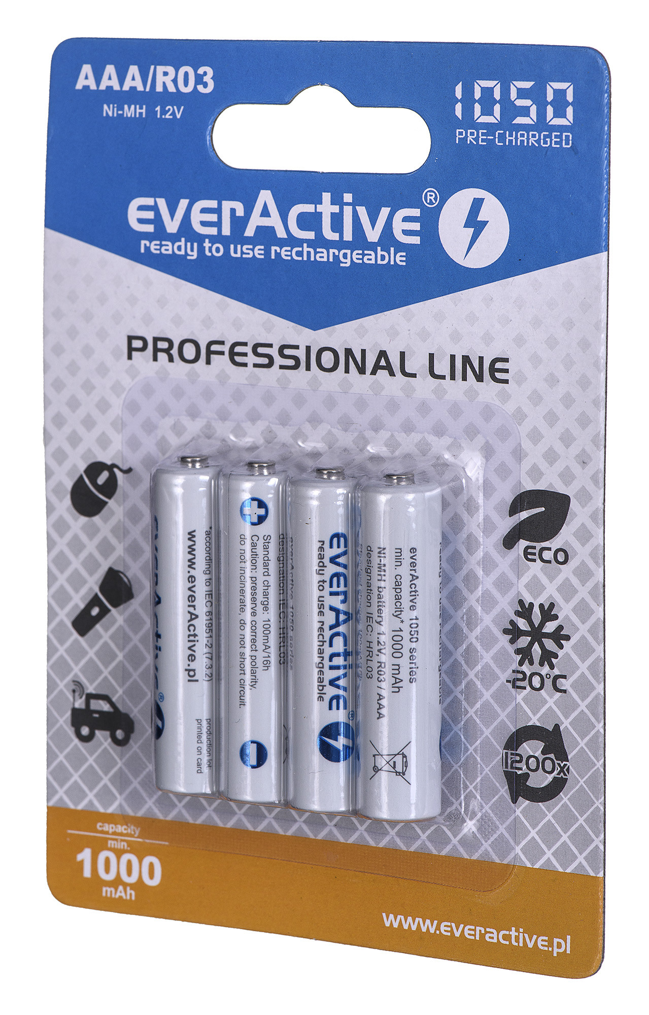 EVERACTIVE AKUMULATORKI AAA 1050 MAH EVHRL03-1050 - zdjęcie 2