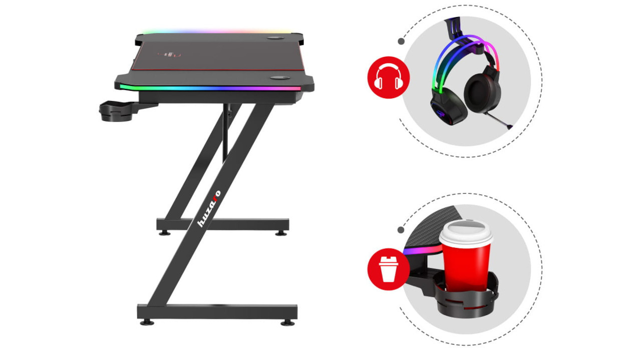 Biurko gamingowe Huzaro Hero 4.8 RGB - zdjęcie 11