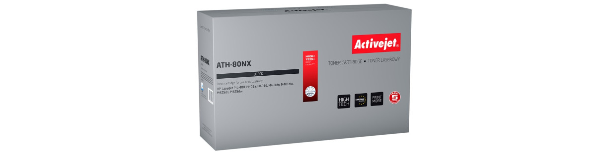 Activejet ATH-80NX Toner do drukarki HP, Zamiennik HP 80X CF280X; Supreme; 6900 stron; czarny. - zdjęcie 6