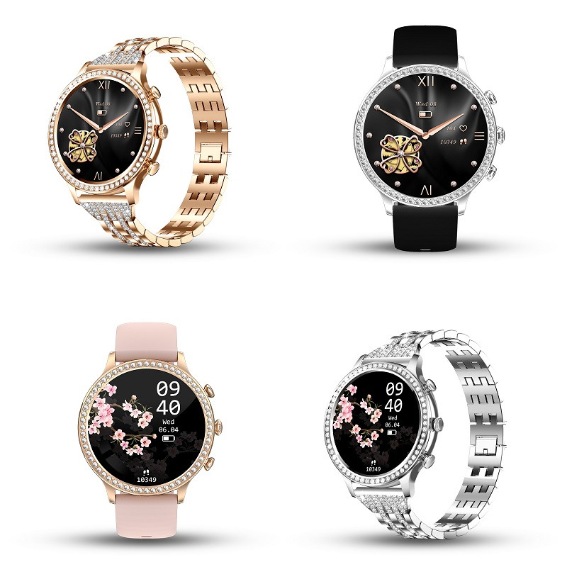 Smartwatch damski Manta Diamond Lusso srebrny + bransoletka YES - zdjęcie 7
