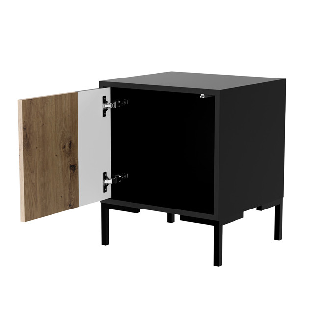 Szafka nocna 2szt MERCI 44x40x52,5 czarny/dąb artisan - zdjęcie 2