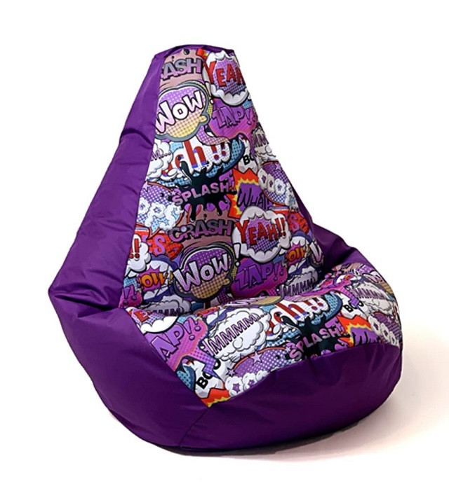 Pufa worek sako GRUSZA DRUK fiolet-wow XL 130x90 - zdjęcie 1