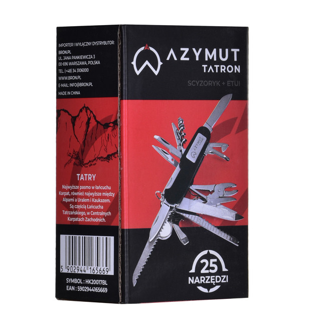 Scyzoryk AZYMUT Tatron - 25 narzędzi + kabura, 90mm czarny ( HK20017BL ) - zdjęcie 9
