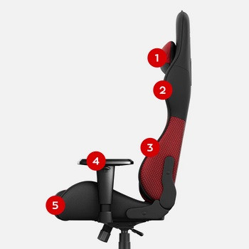 Fotel gamingowy Huzaro Force 6.2 Red Mesh - zdjęcie 11