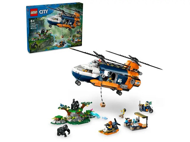 LEGO City 60437 Helikopter badaczy dżungli w bazie - zdjęcie 1