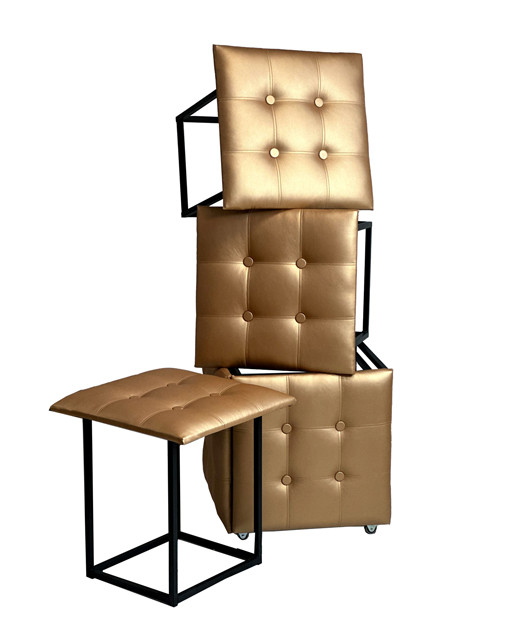 Puf-transformator 5w1 - 5 taboretów w 1 pufie camel eco skóra - zdjęcie 1