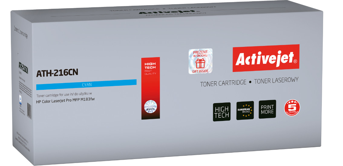 Activejet ATH-216CN Toner do drukarki HP, Zamiennik HP 216A W2411A; Supreme; 850 stron; Błękitny, z chipem - zdjęcie 1