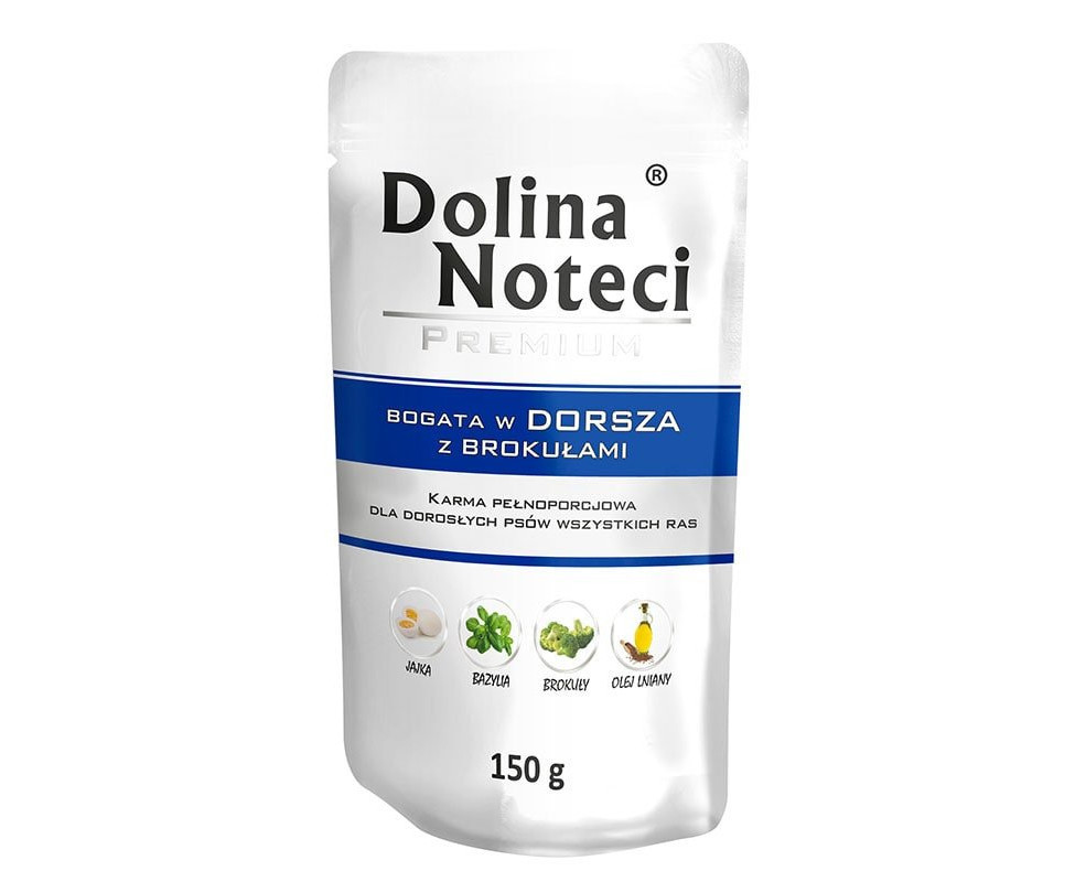 DOLINA NOTECI Premium bogata w dorsza z brokułami - mokra karma dla psa - 150g - zdjęcie 1