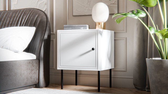 Szafka nocna 2sz PALAZZO BIS 45x39xH59 biały mat - zdjęcie 1