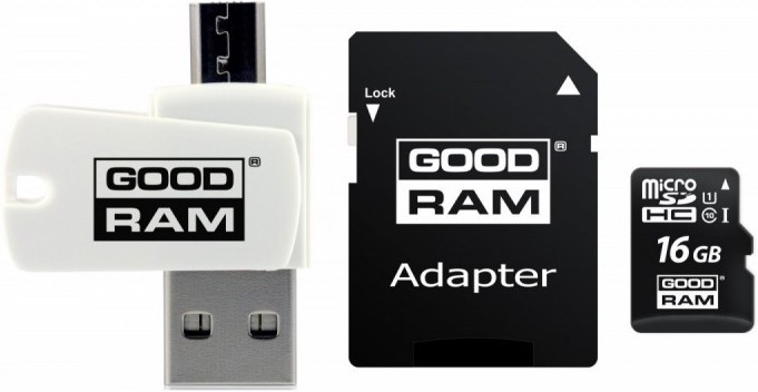 GOODRAM ALL IN ONE microSDHC 16GB Class 10+Czyt.kar - zdjęcie 1