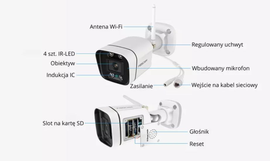 Kamera Foscam V8P 8MP Wi-Fi Biała - zdjęcie 8