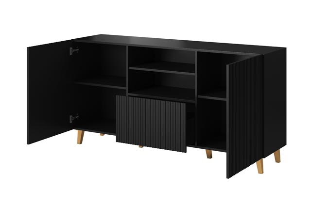 Komoda PAFOS 150x40x82 czarny mat - zdjęcie 1
