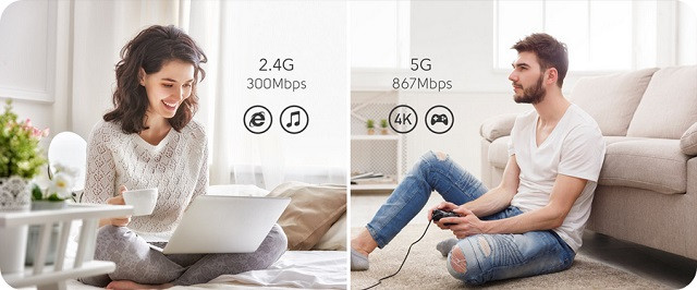 Wzmacniacz sygnału WIFI CUDY RE1200 LAN 1x10/100 AC1200 Dual Band Mesh - zdjęcie 2
