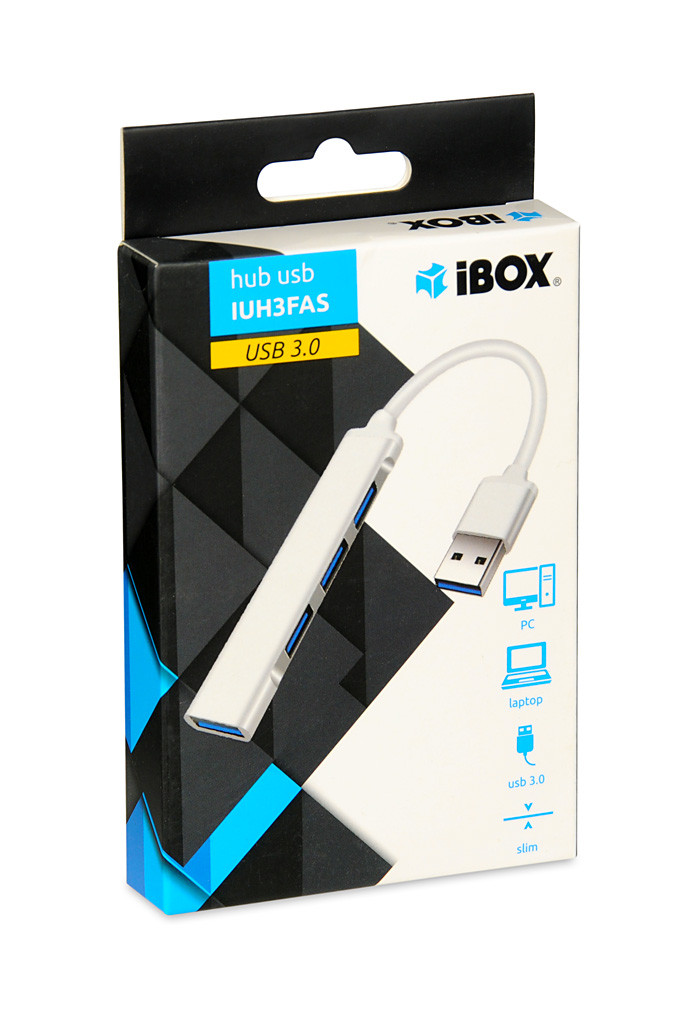 HUB I-BOX 4-PORTOWY USB3.0 + USB 2.0, SLIM - zdjęcie 4