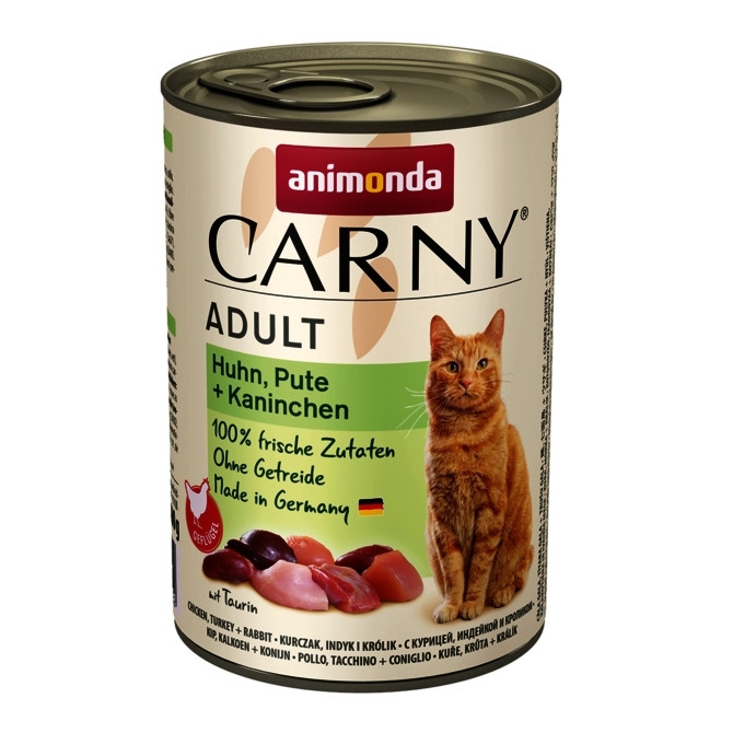 ANIMONDA Carny Adult Kurczak, indyk, królik - mokra karma dla kota - 400g - zdjęcie 1