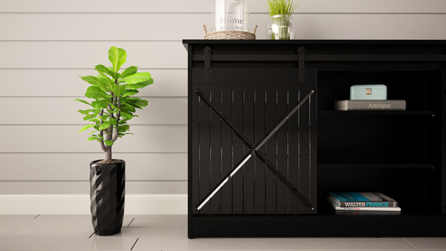 Komoda 160x80x35 GRANERO czarny/czarny poł - zdjęcie 3