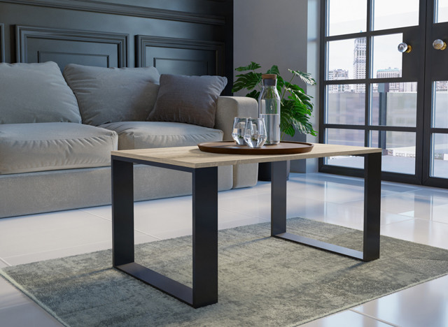 Stolik ława MODERN 90x58xH50 sonoma/czarny - zdjęcie 1